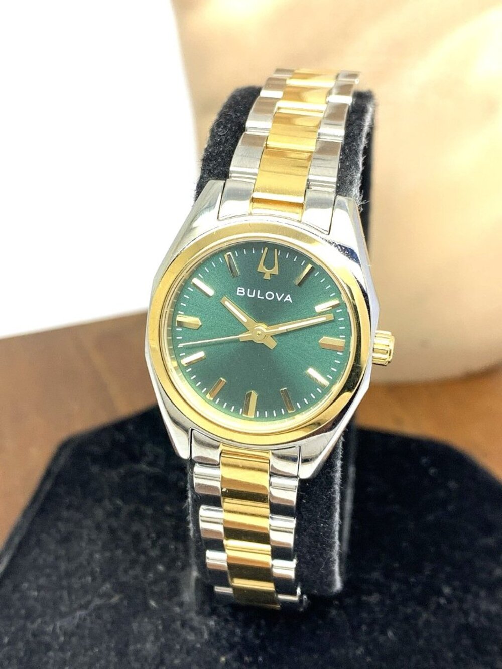 Bulova Women's Watch 98L329 Surveyor Quartz Green Dial Two Tone Steel 23mm